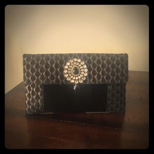 NWOT Evening Clutch With Costume Jewel Accents